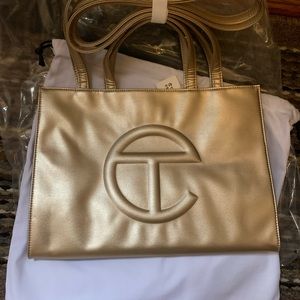 Gold medium Telfar bag